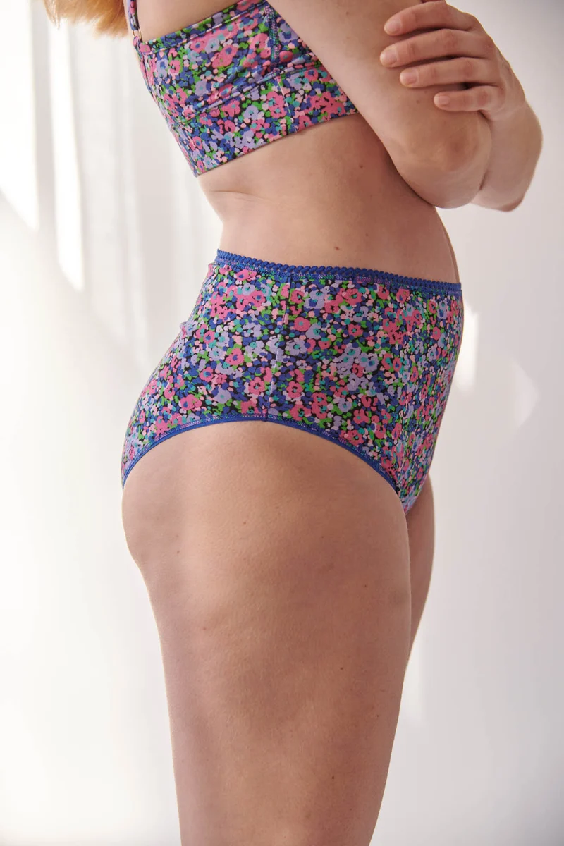 Culotte Taille Haute Coton BIO - Confettis violet