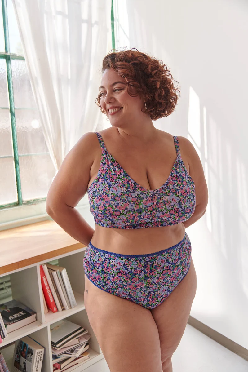 Culotte Taille Haute Coton BIO - Confettis violet