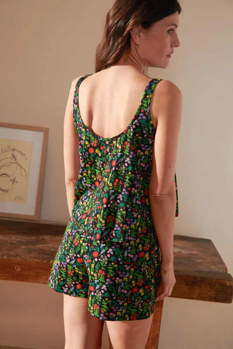 Pyjama Débardeur Coton BIO - Pampa Noir