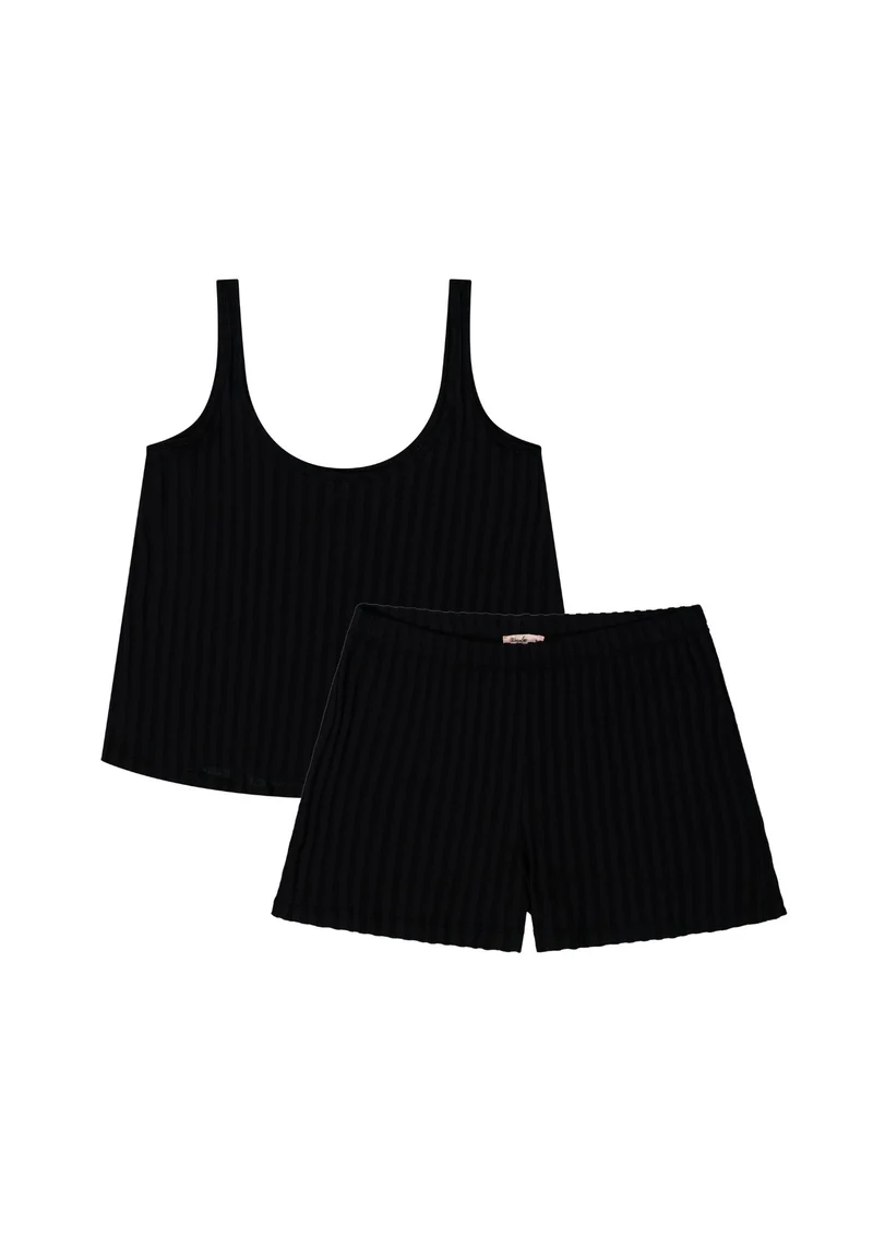 Pyjama Débardeur Coton BIO - Noir