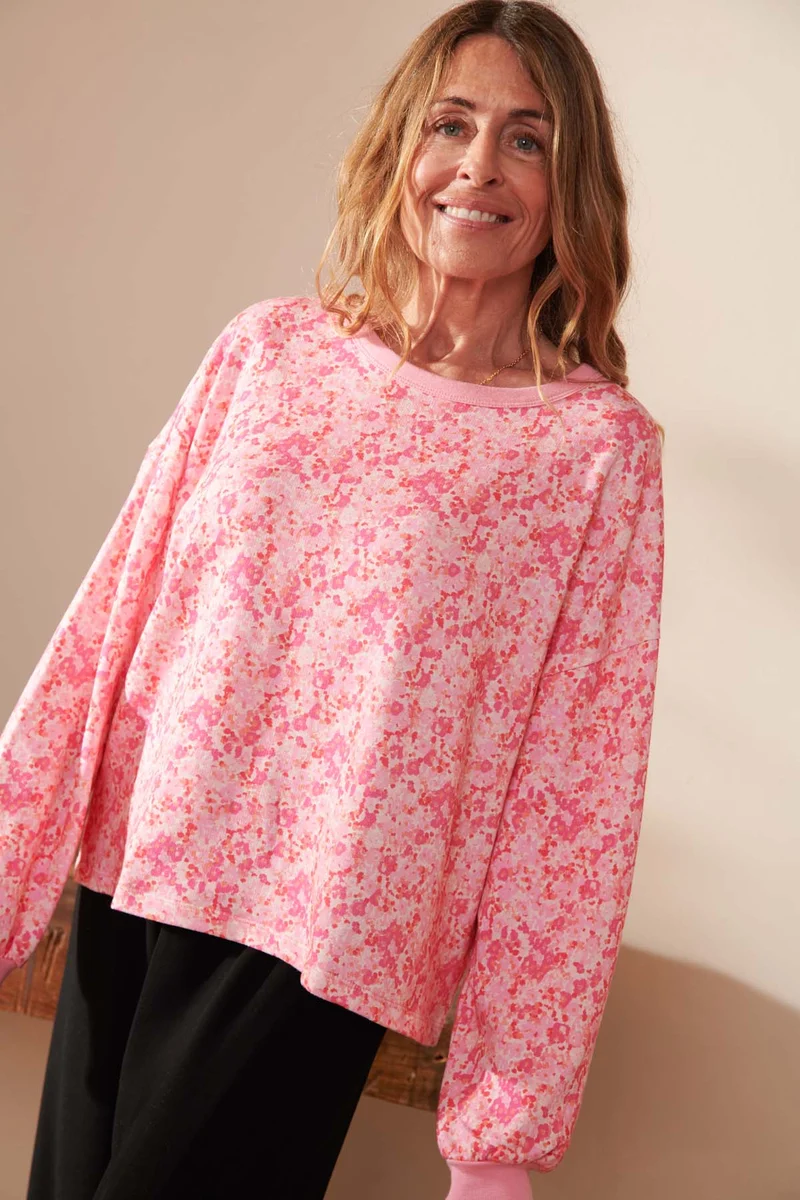 Sweat 100% Coton BIO - Confettis Rose