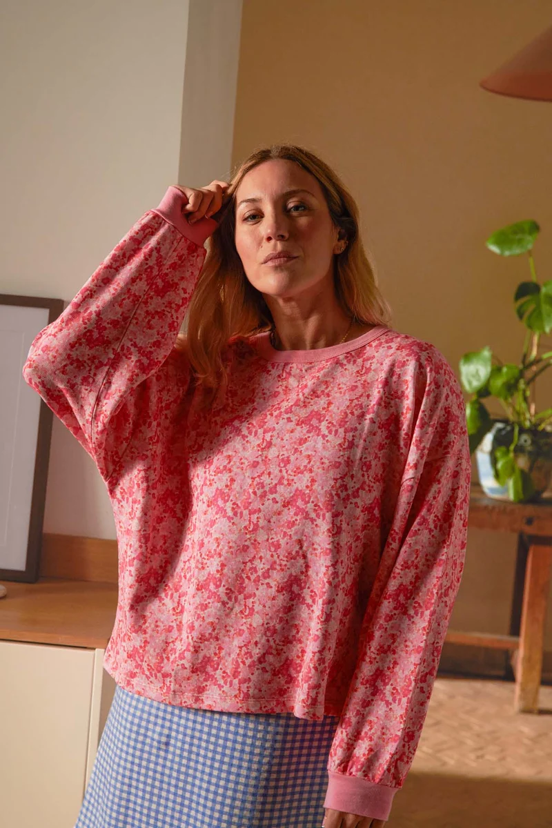 Sweat 100% Coton BIO - Confettis Rose