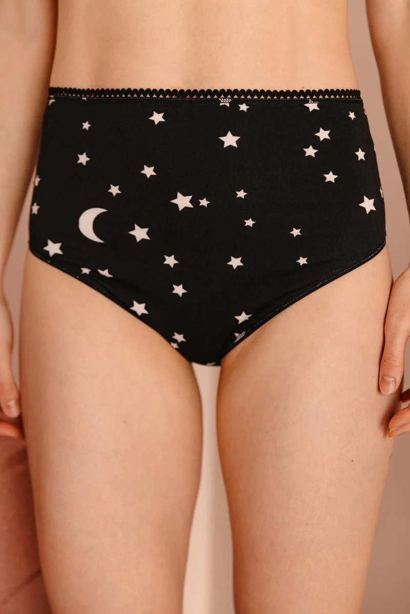 Culotte Taille Haute Coton BIO - Étoiles