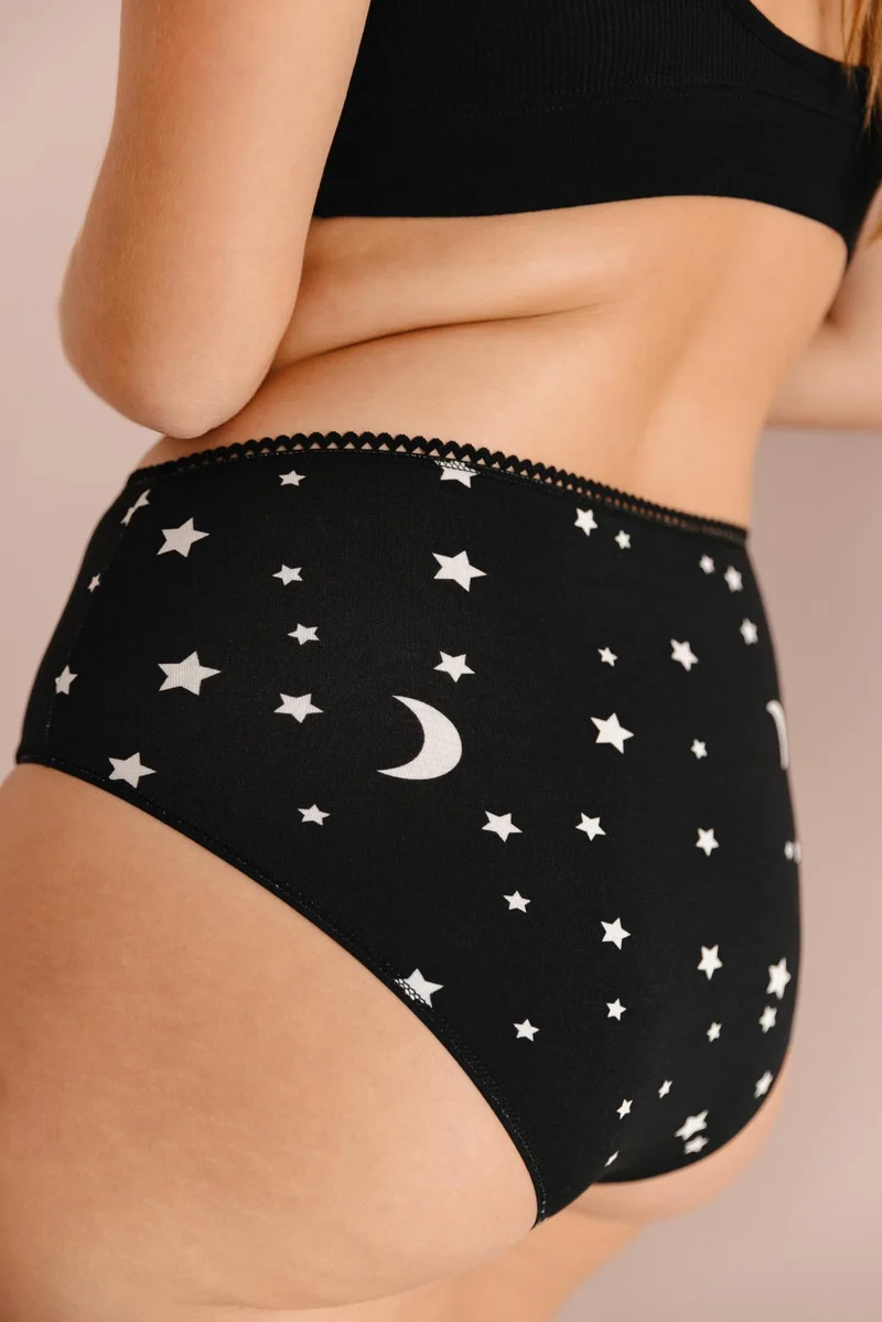 Culotte Taille Haute Coton BIO - Étoiles