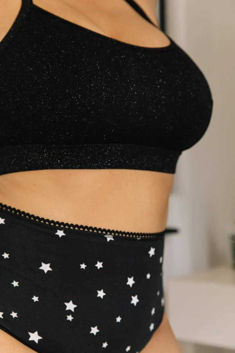 Culotte Taille Haute Coton BIO - Étoiles