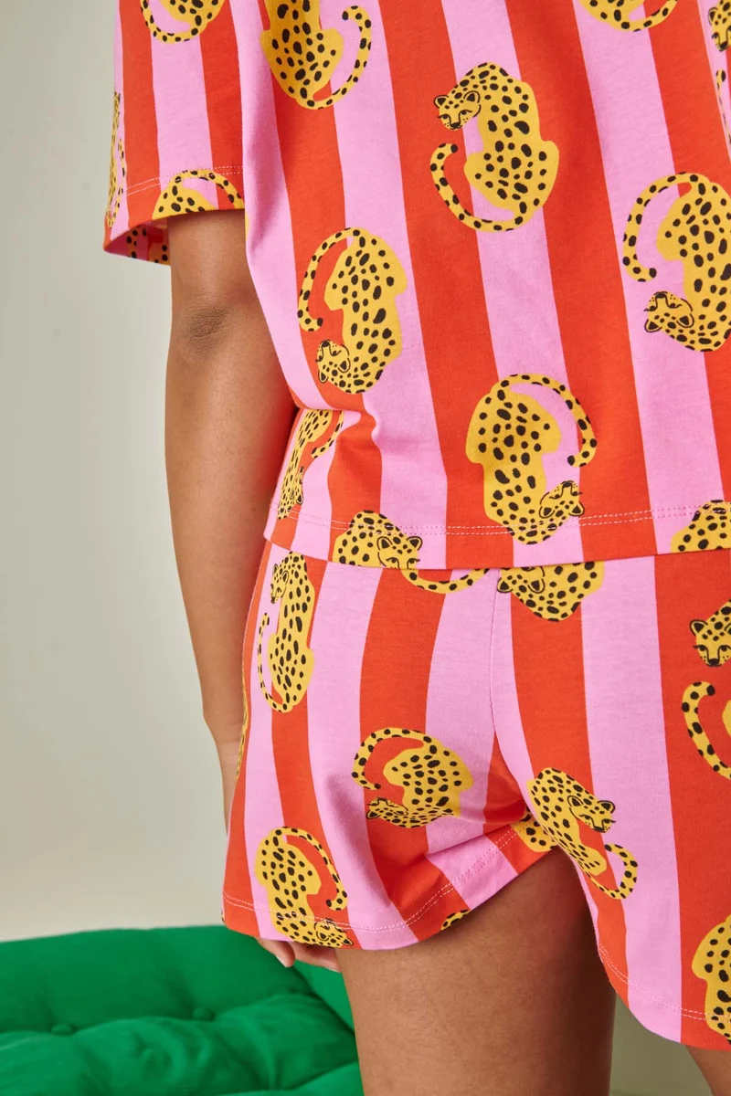 Pyjama Coton BIO - Léo Rayures Rouge