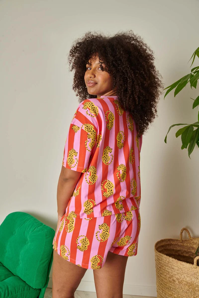 Pyjama Coton BIO - Léo Rayures Rouge