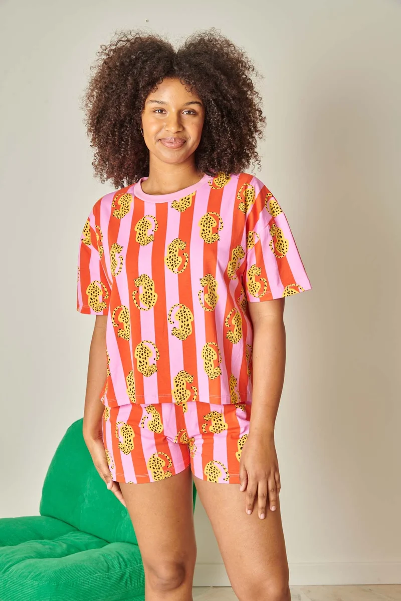 Pyjama Coton BIO - Léo Rayures Rouge