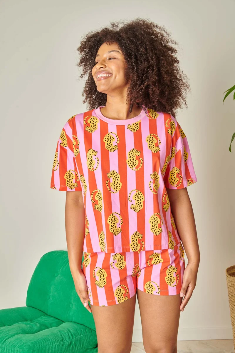 Pyjama Coton BIO - Léo Rayures Rouge