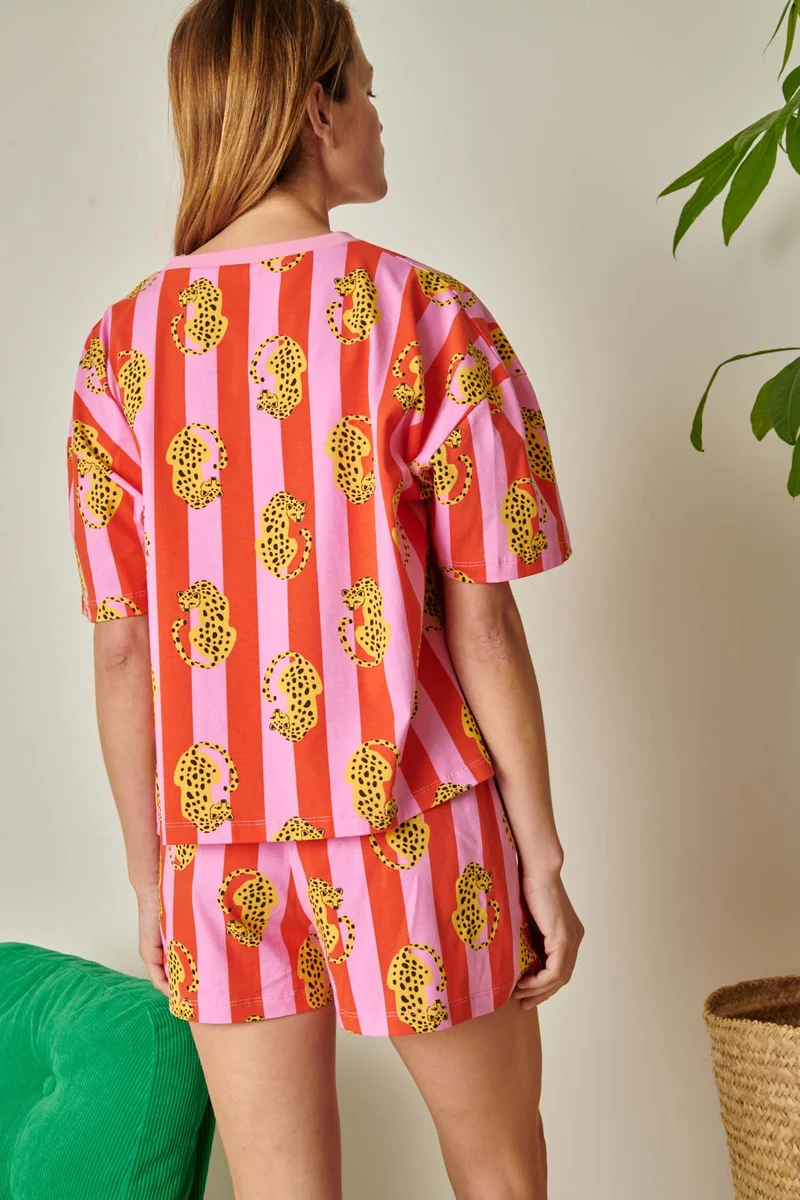 Pyjama Coton BIO - Léo Rayures Rouge