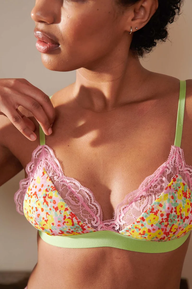 Brassière Bi-matière - Confettis Campagne