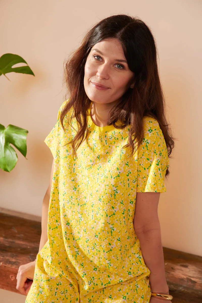 Robe T-shirt Coton BIO - Confettis Jaune