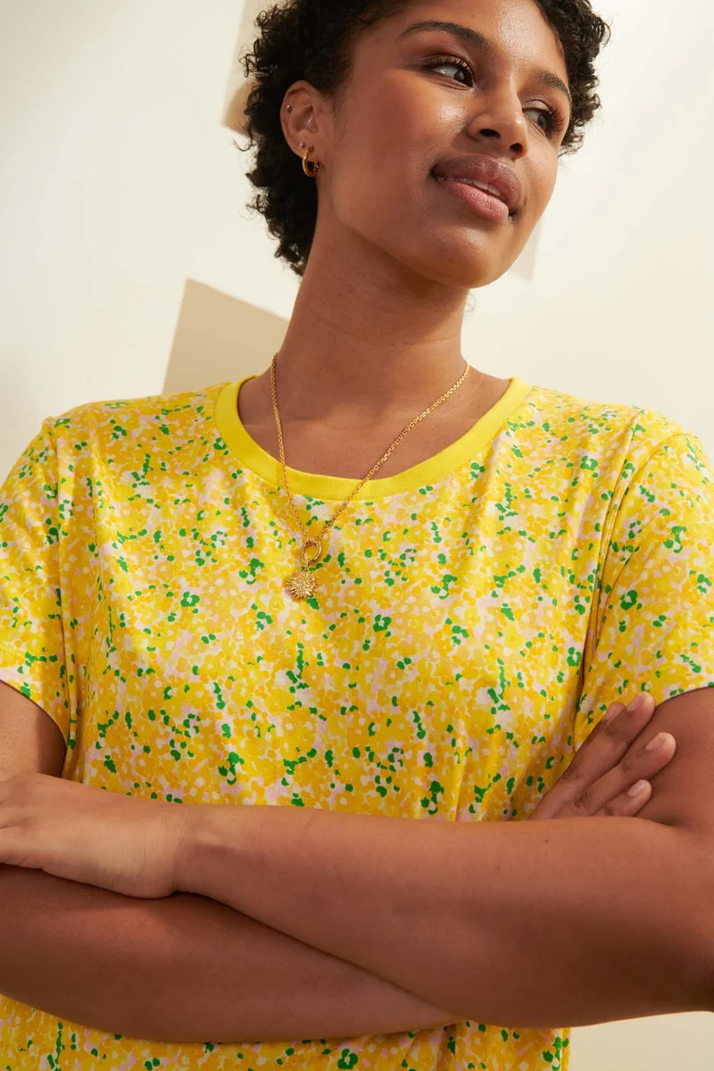 Robe T-shirt Coton BIO - Confettis Jaune