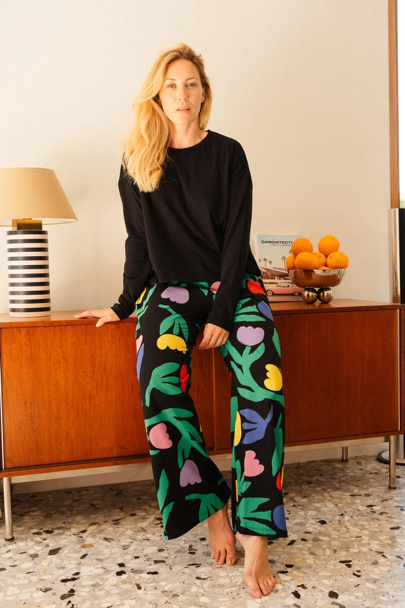 Pyjama Manches Longues Coton BIO - Tulipia Noir