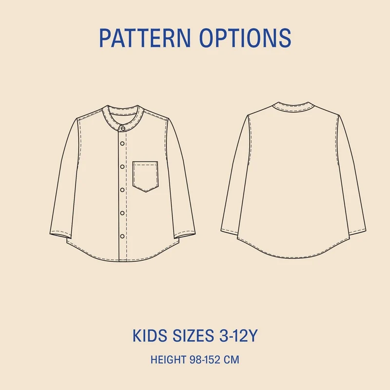 Patron de couture PDF | Mini Chemise Jensen pour enfant | Wardrobe by Me