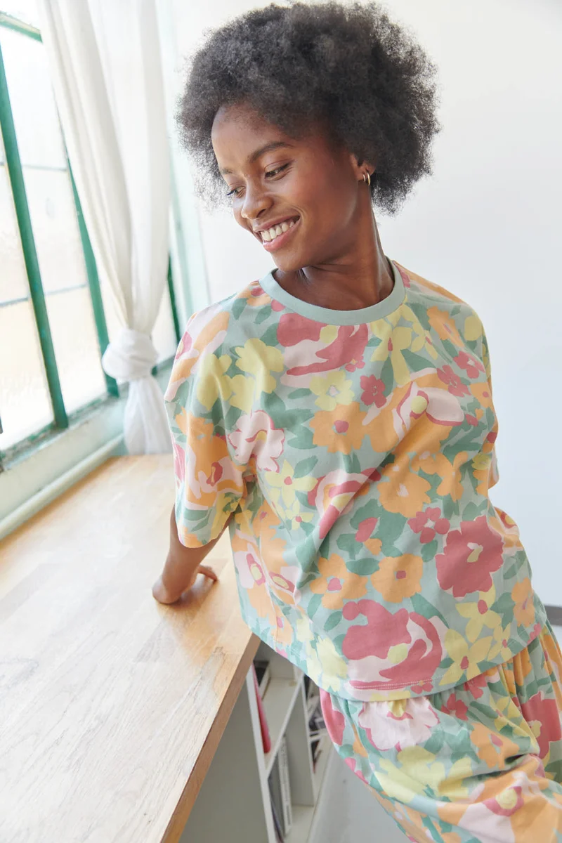 Pyjama Long Coton BIO - Allamanda Vert