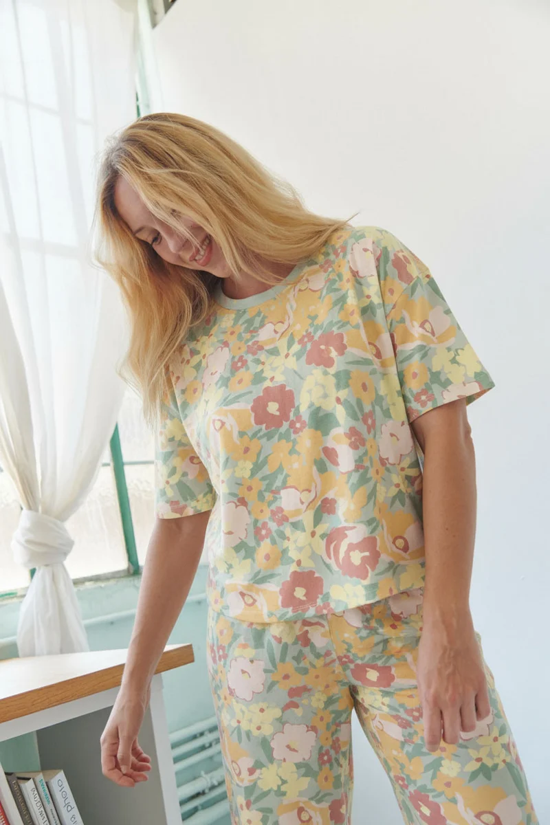 Pyjama Long Coton BIO - Allamanda Vert