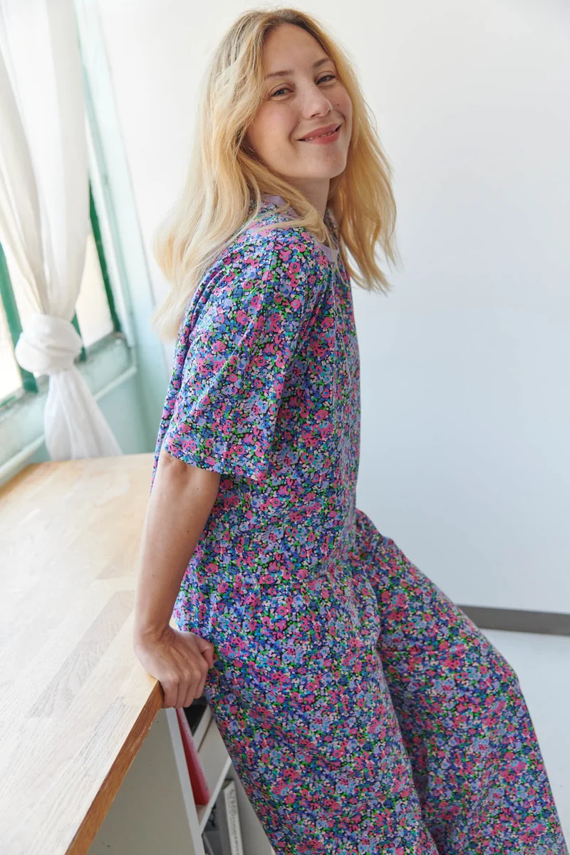 Pyjama Long Coton BIO - Confettis violet