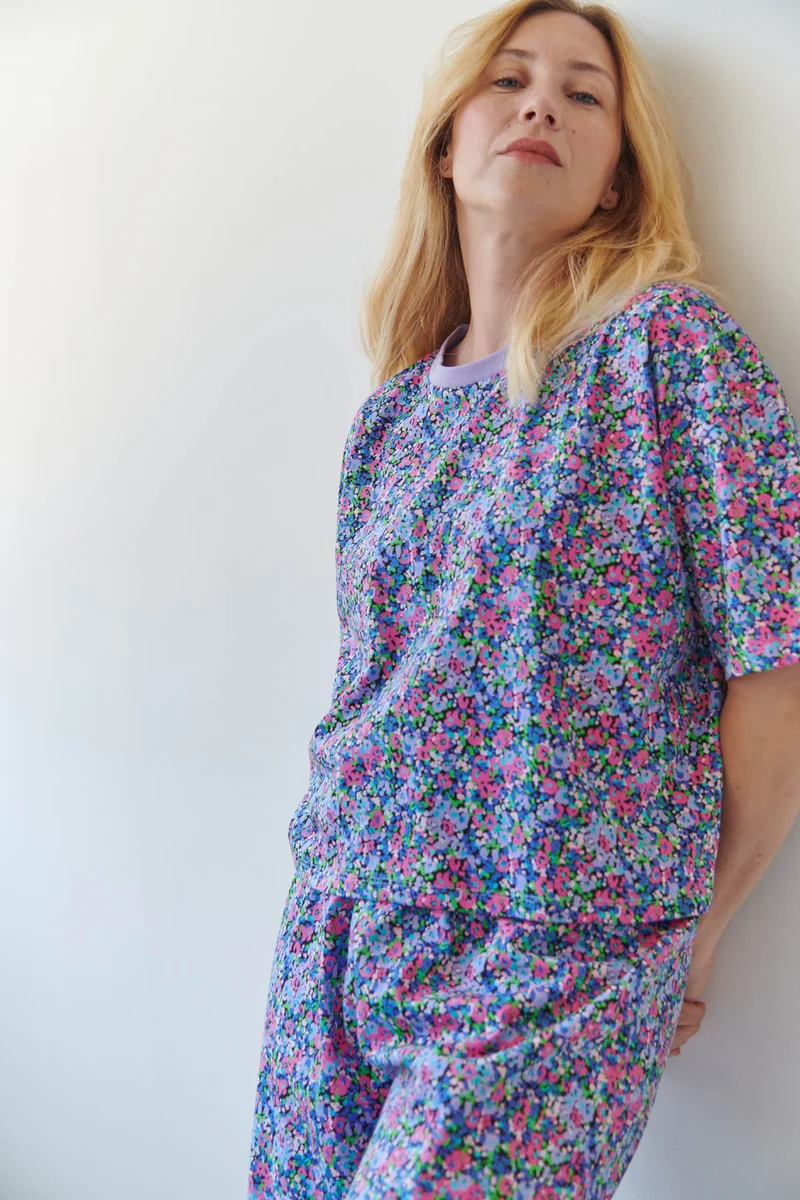 Pyjama Long Coton BIO - Confettis violet