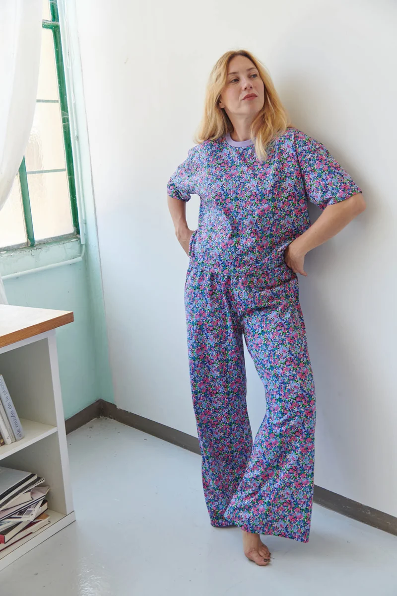Pyjama Long Coton BIO - Confettis violet