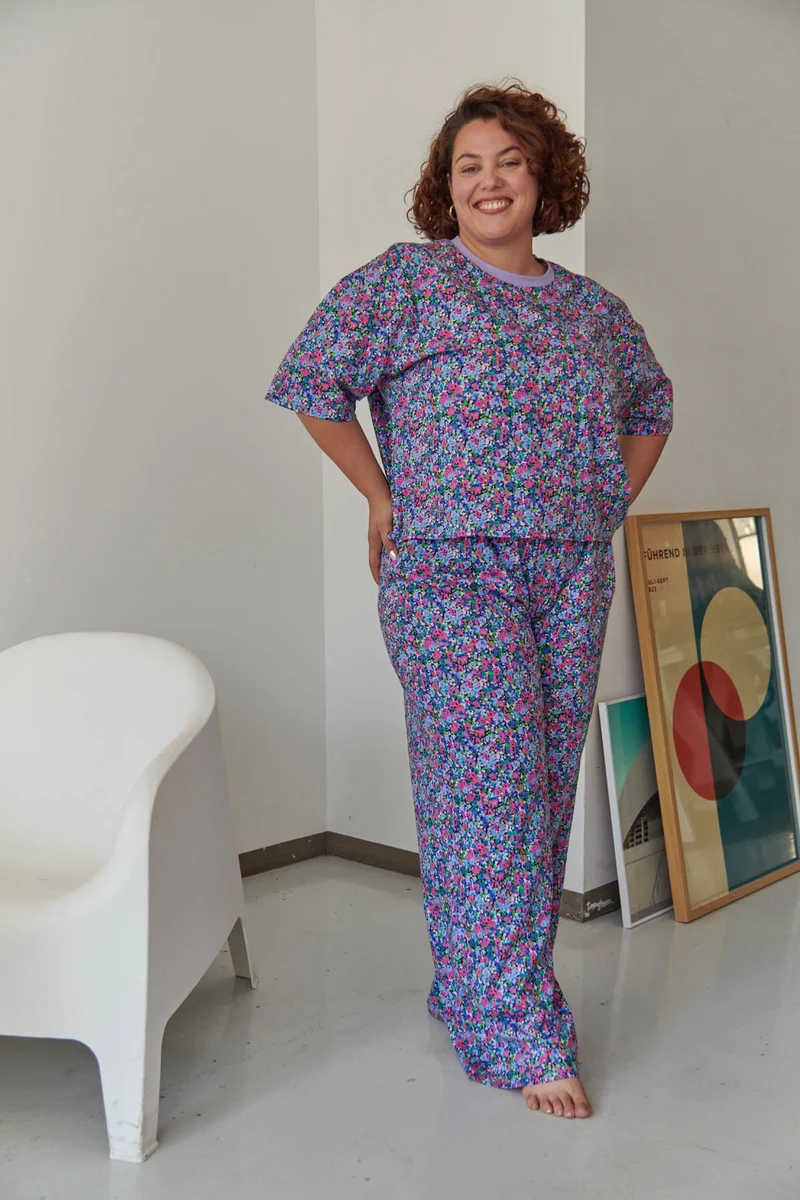 Pyjama Long Coton BIO - Confettis violet