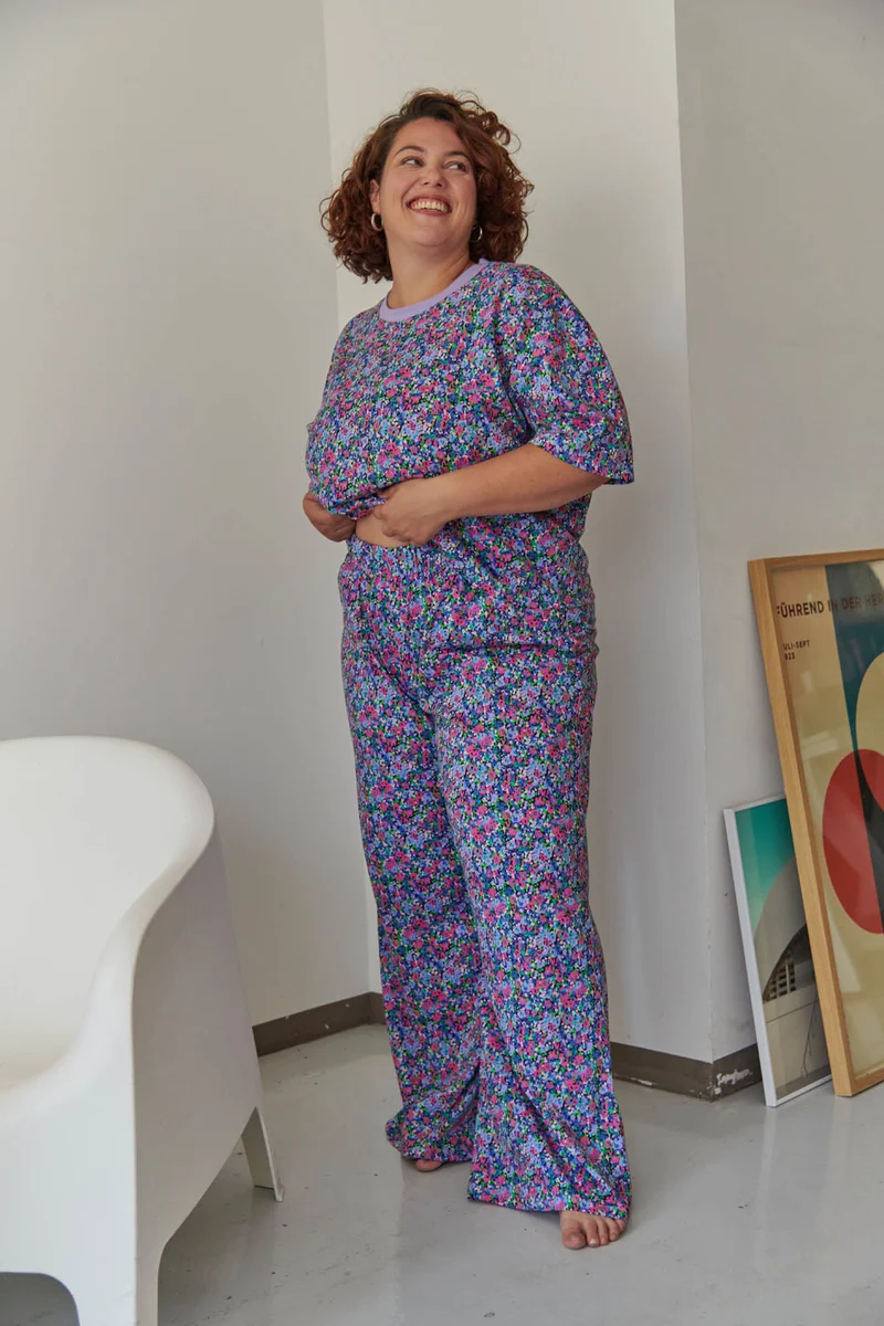 Pyjama Long Coton BIO - Confettis violet