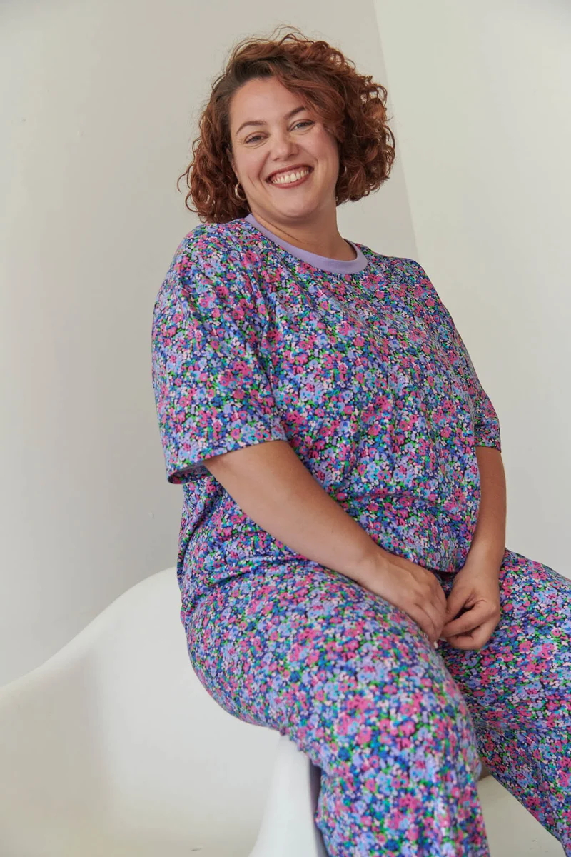 Pyjama Long Coton BIO - Confettis violet