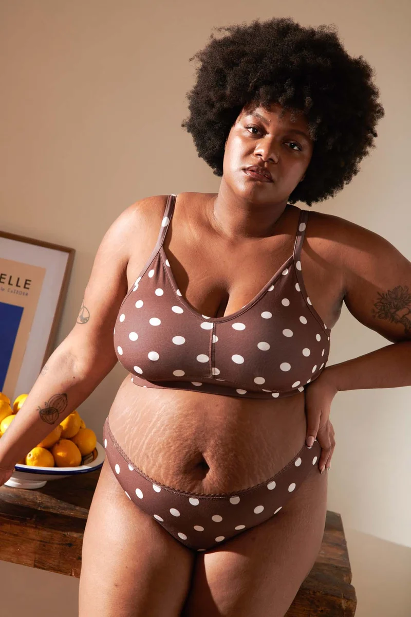 Brassière Coton BIO - Pois Marron