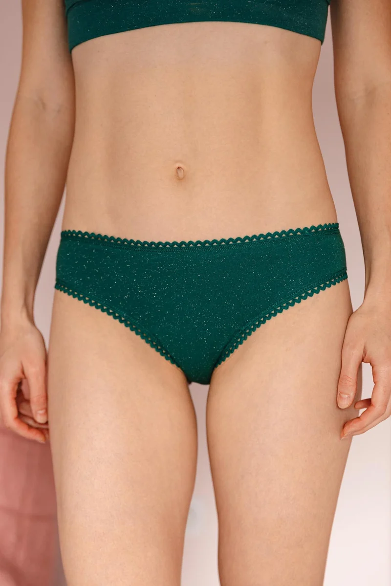 Culotte Coton BIO - Paillettes Vert