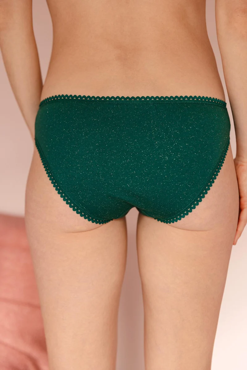 Culotte Coton BIO - Paillettes Vert