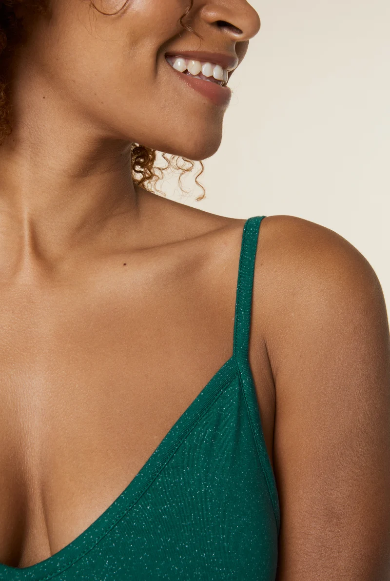 Brassière Coton BIO - Paillettes Vert