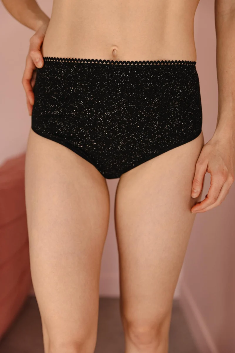 Culotte Taille Haute Coton BIO - Paillettes