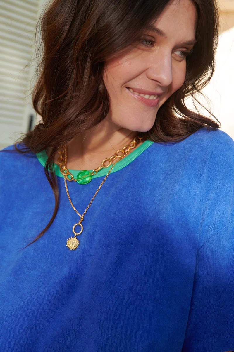 Ensemble Éponge Coton BIO - Bleu Klein et Menthe