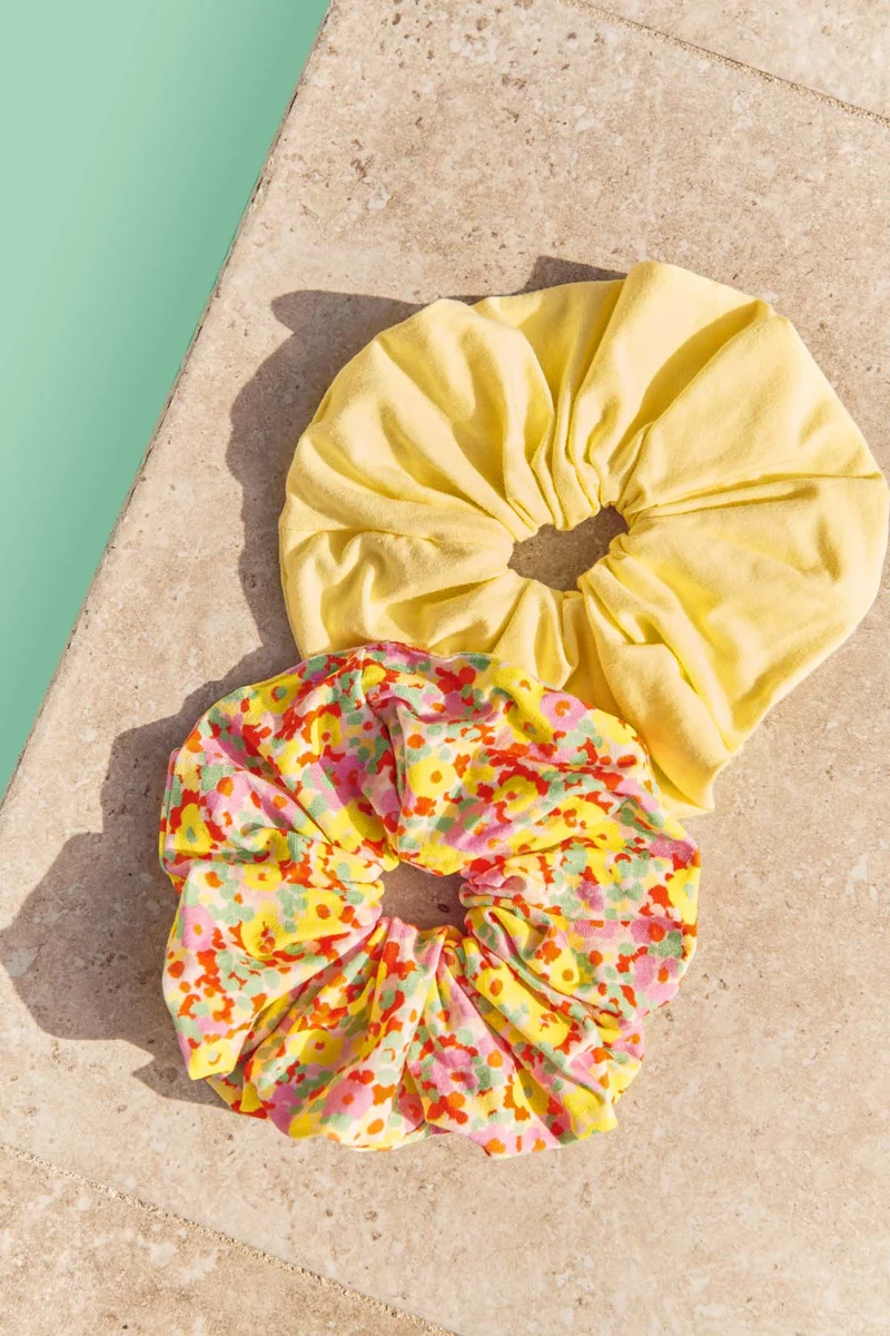 Pack 2 Chouchou oversize - Confettis Campagne | Jaune