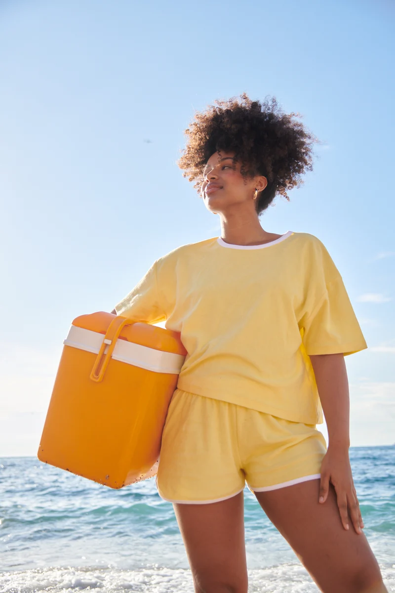 Ensemble Éponge Coton BIO - Jaune et Blanc