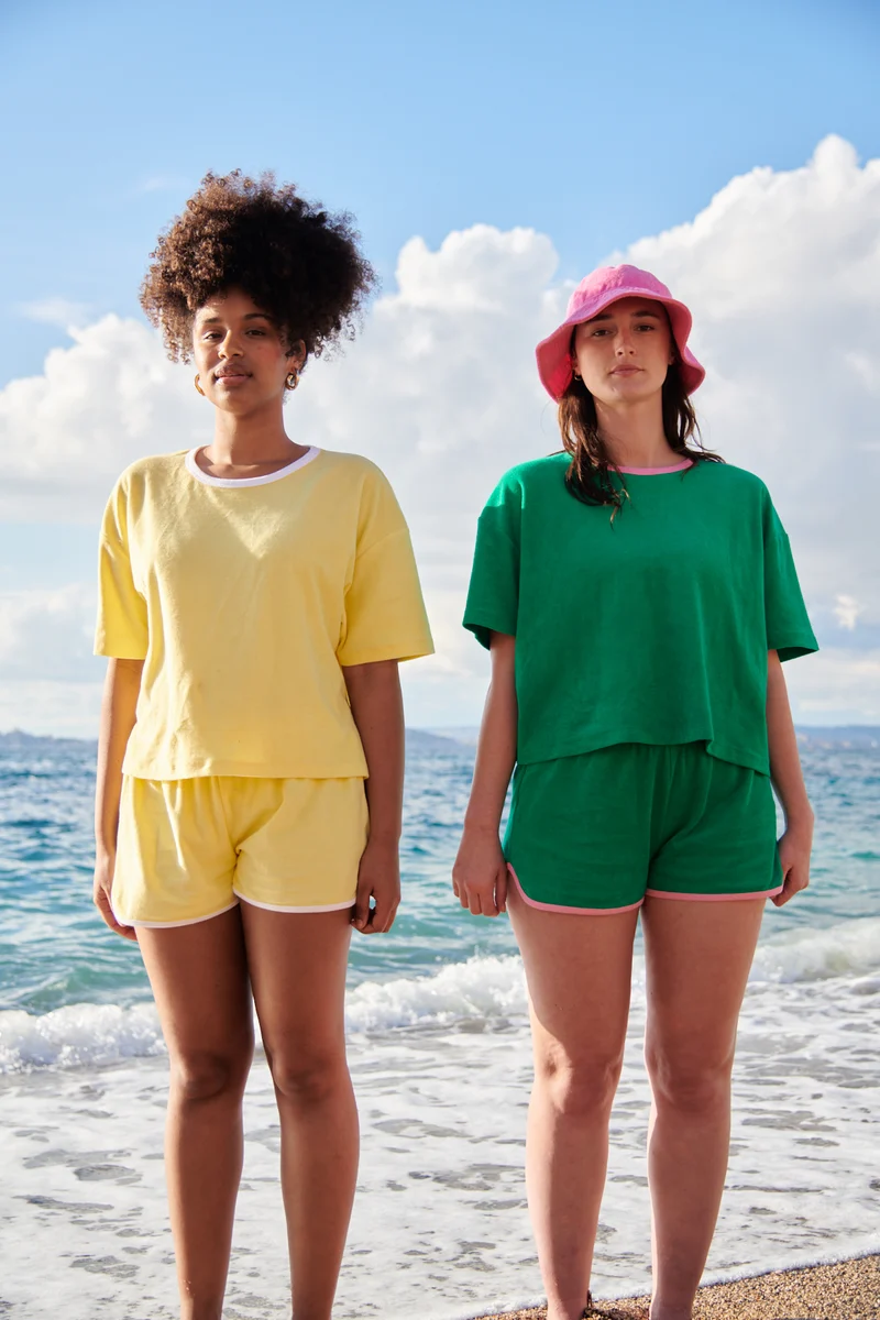 Ensemble Éponge Coton BIO - Jaune et Blanc