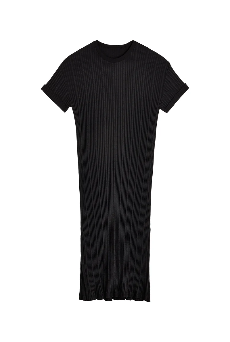 Robe Coton BIO Plissée - Noir
