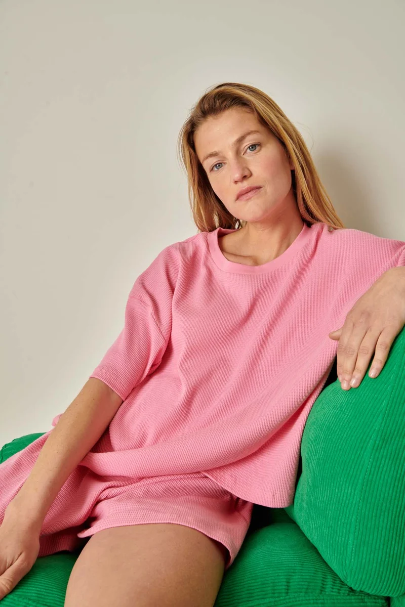 Pyjama Gaufré Coton BIO - Rose