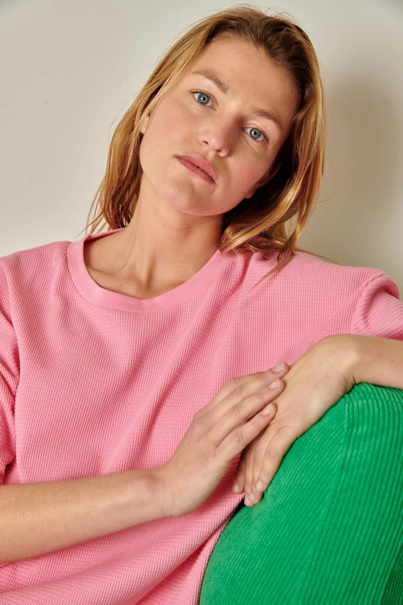 Pyjama Gaufré Coton BIO - Rose