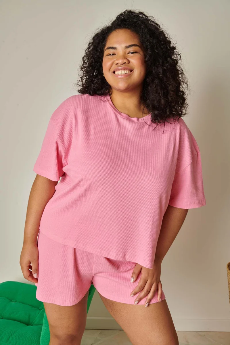 Pyjama Gaufré Coton BIO - Rose