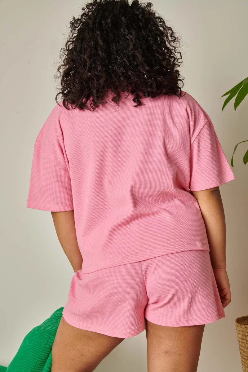 Pyjama Gaufré Coton BIO - Rose