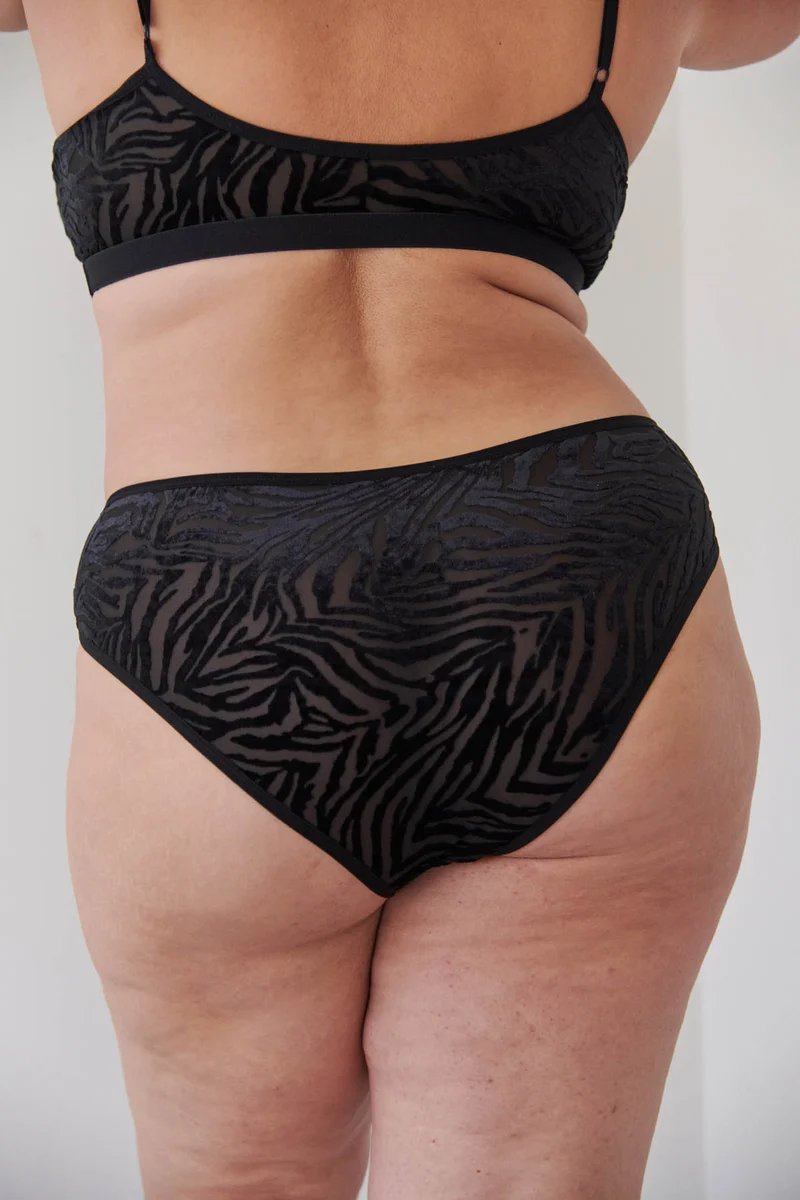 Culotte Taille Haute Tulle - Zèbre Noir