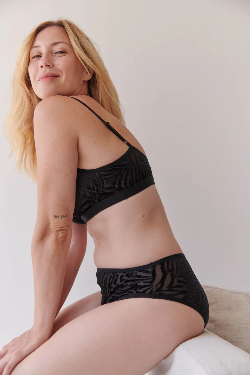 Culotte Taille Haute Tulle - Zèbre Noir