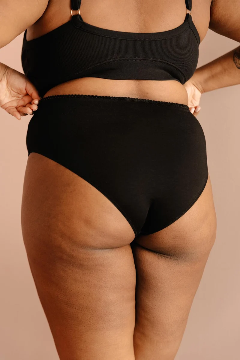 Culotte Taille Haute Coton BIO - Pirate Black