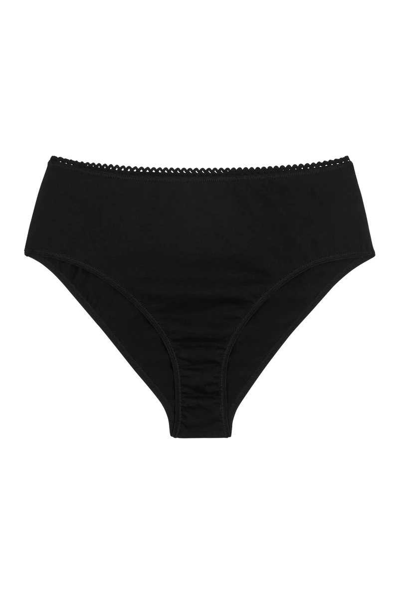 Culotte Taille Haute Coton BIO - Pirate Black
