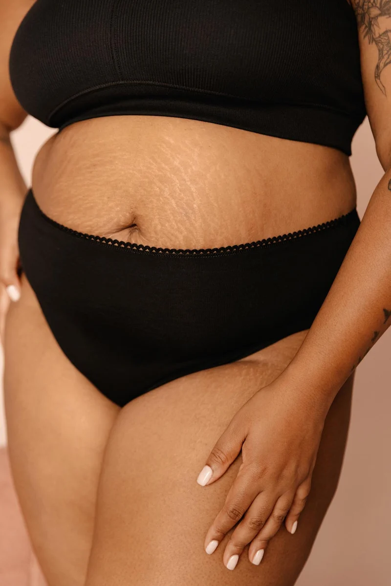 Culotte Taille Haute Coton BIO - Pirate Black
