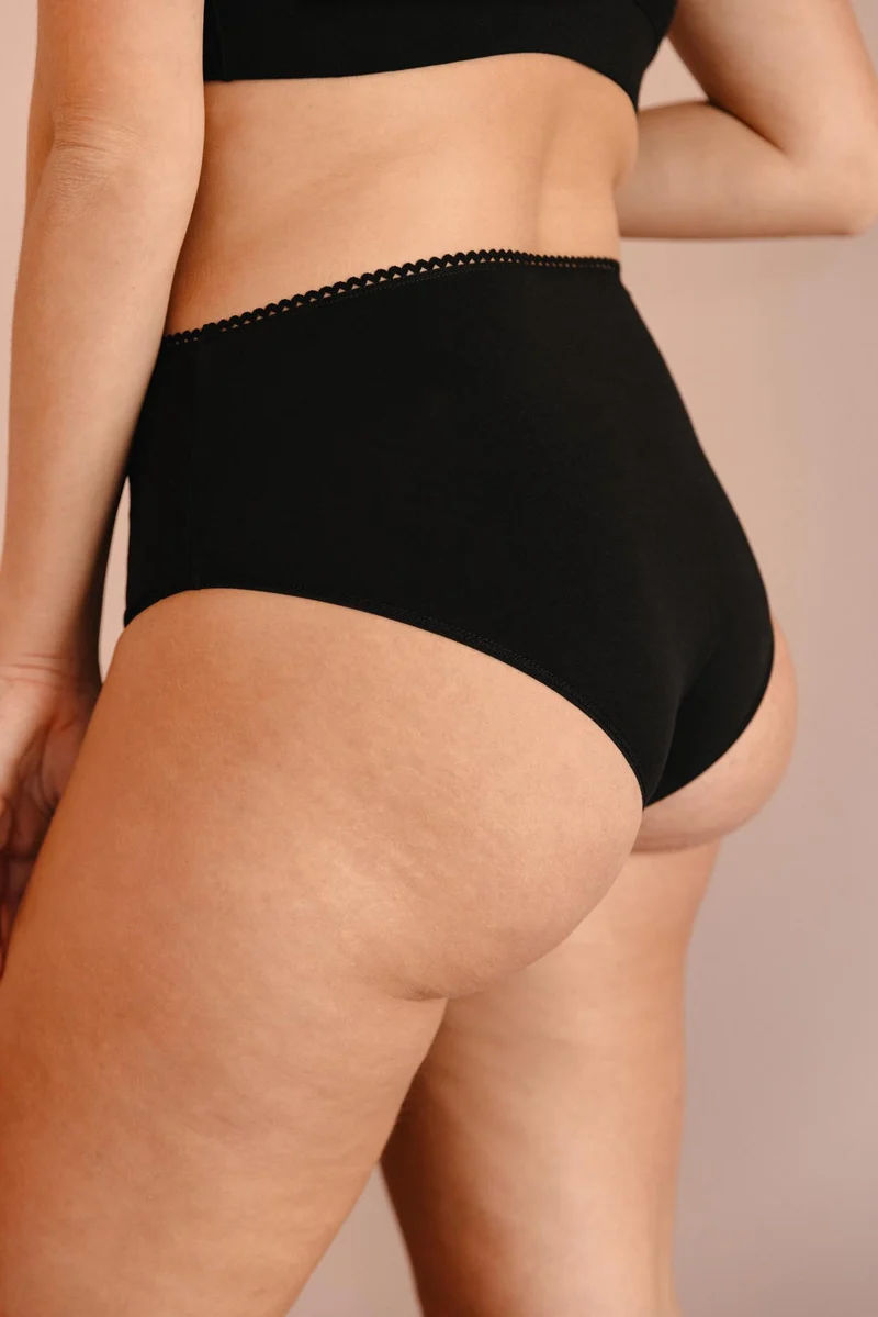 Culotte Taille Haute Coton BIO - Pirate Black