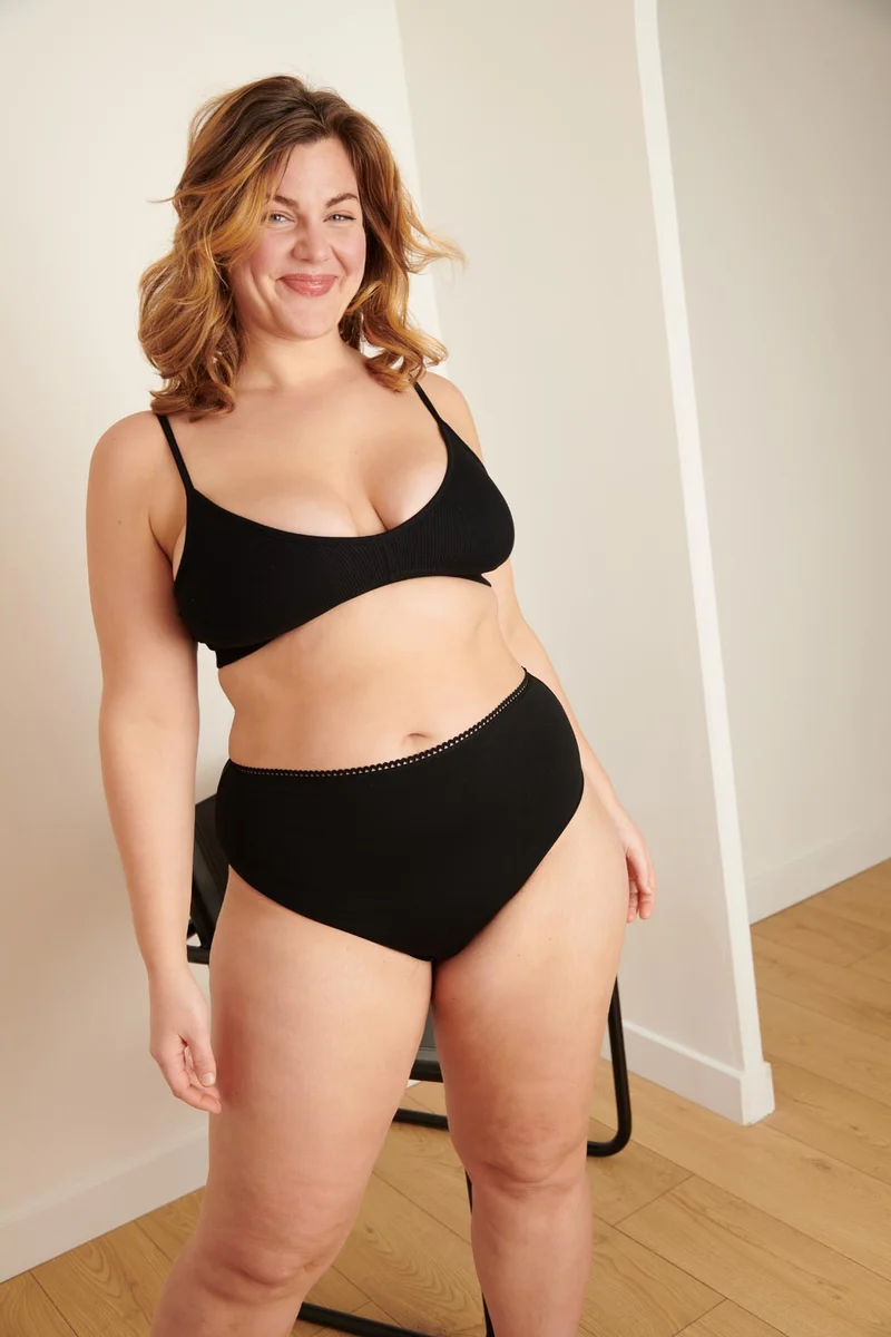 Culotte Taille Haute Coton BIO - Pirate Black