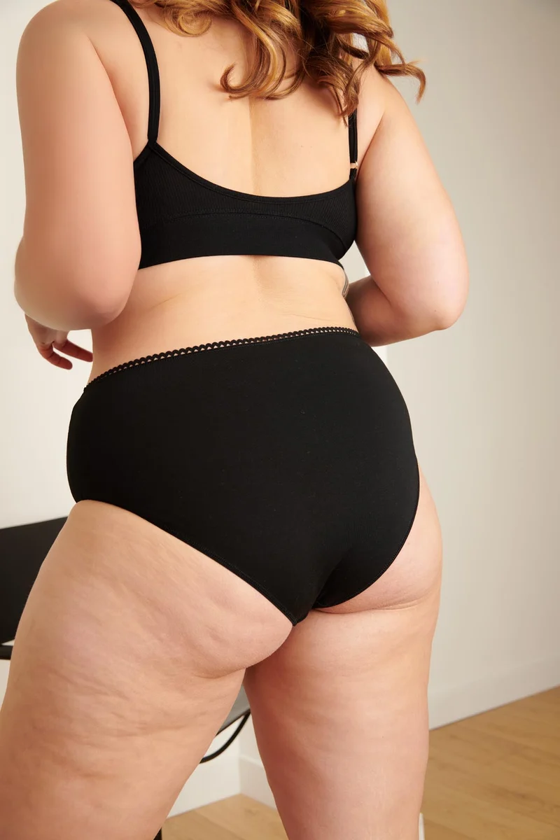 Culotte Taille Haute Coton BIO - Pirate Black