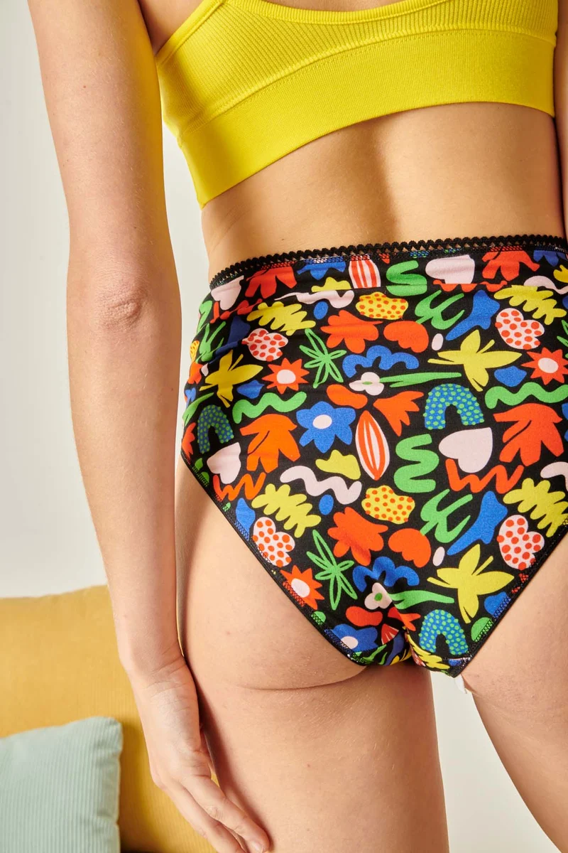 Culotte Taille Haute Coton BIO - Colorama Noir